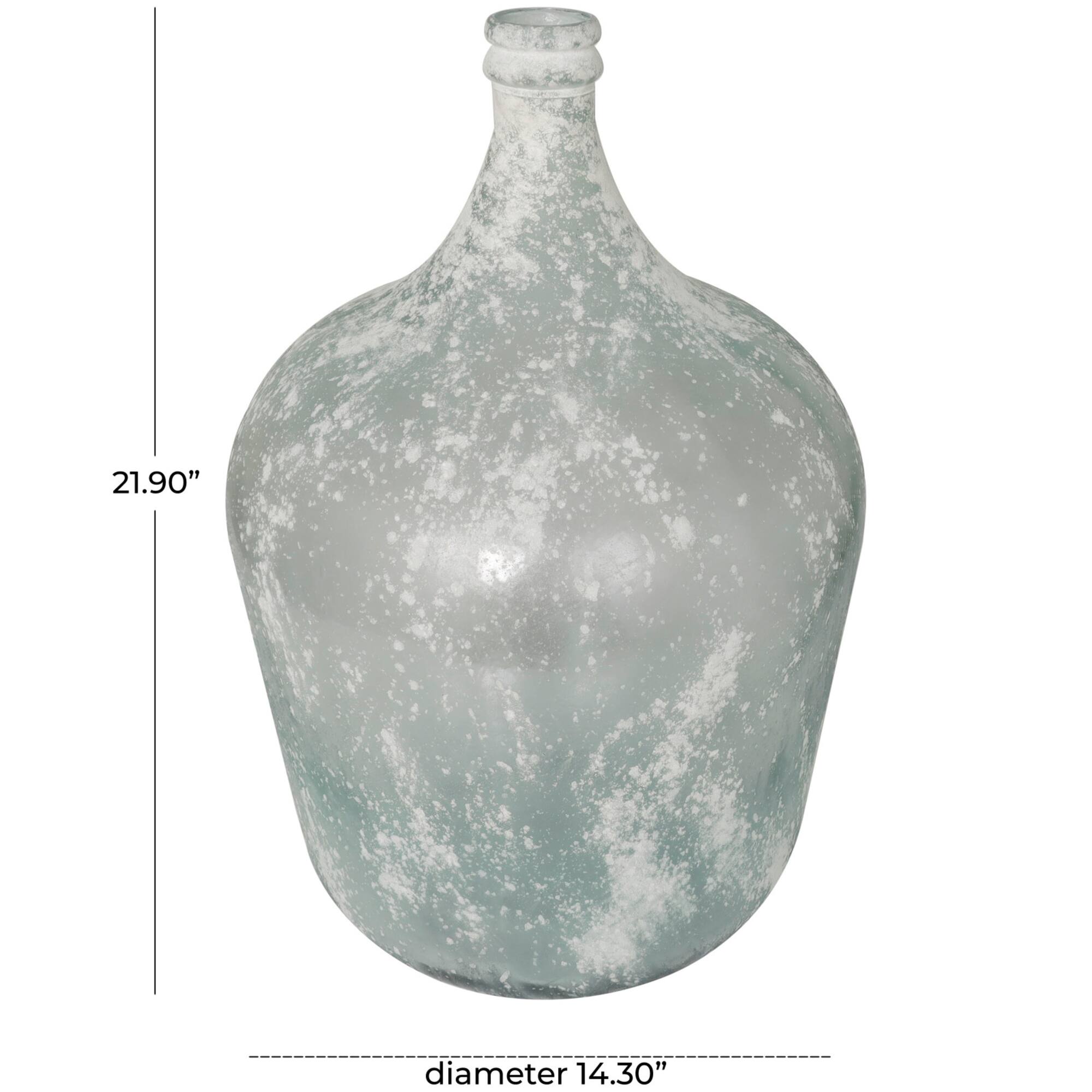 22" Frosted Clear Spanish Bottle Recycled Glass Vase